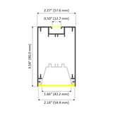 3.5x2.2" Linear Suspension Lighting Channel ~ Model Munich Magnum - Wired4Signs USA - Buy LED lighting online