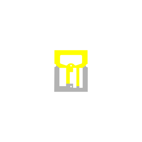 A minimalist icon of a yellow trophy with gray handles and base, on a white background—ideal for awards related to Wide Flexible Neon Lights LED Profile ~ Model Neon Las Vegas XL.