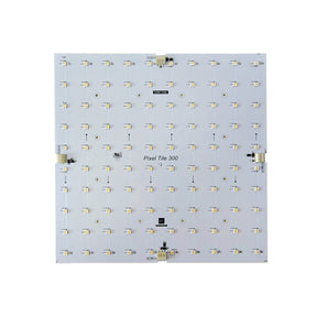 The SPI Pixel Tile RGBW Programmable LED Module (Dalcnet PIXEL-TILE-300-RGBW-12) is a square panel featuring a grid of evenly spaced, programmable RGBW LEDs and connection points on a white background, using SPI communication.