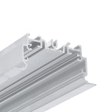 Close-up of the 2" Recessed Easy-Mounting LED Strip Channel (Model Phil.v2 Recessed) with multiple grooves and ridges, ideal for recessed LED strip installations, shown against a plain white background.