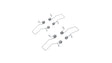 Four Spring Holders for Phil.v2 Recessed Profile—steel, coiled tension springs with extended wire arms—are arranged on a white background. Each holder features a looped coil center and angled wire ends.