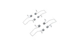 Four Spring Holders for Phil.v2 Recessed Profile—steel, coiled tension springs with extended wire arms—are arranged on a white background. Each holder features a looped coil center and angled wire ends.