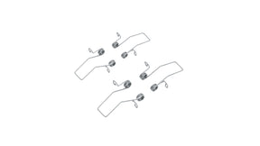 Four Spring Holders for Phil.v2 Recessed Profile—steel, coiled tension springs with extended wire arms—are arranged on a white background. Each holder features a looped coil center and angled wire ends.