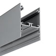 Close-up of 1.76″ Suspended/Surface Mount LED Channel ~ Model Pixel33-02 in gray aluminum, showing its hollow interior and multiple channels—ideal for architectural lighting or framing applications.