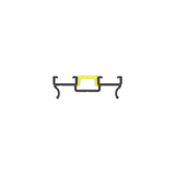 Cross-section diagram of a gray Complementary Profile ~ Model Pixel33-03 aluminum profile with a central yellow insert.