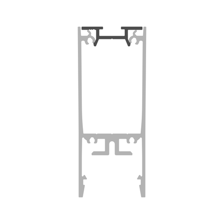 Cross-section illustration of a gray aluminum Complementary Profile, Model Pixy20-03, featuring a black inner component, displayed on a white background. The design includes interlocking grooves and notches for structural assembly, making it ideal for use as an LED mounting profile.