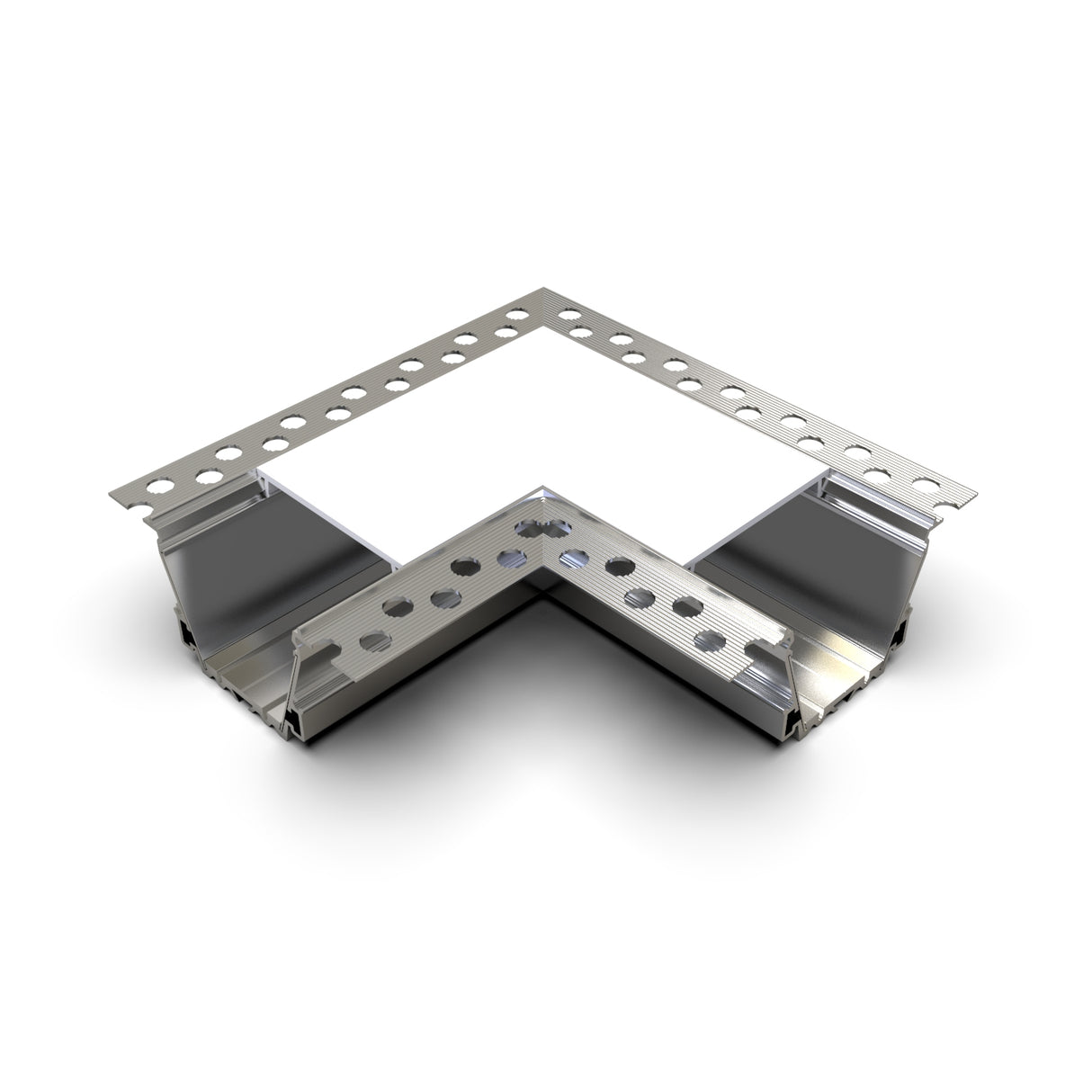 A 90-degree connector for the RPL55US Profile, shown on a white background, designed to join and reinforce external corners in drywall or tile installation.