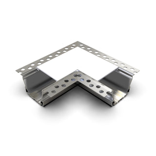 A 90-degree connector for the RPL55US Profile, shown on a white background, designed to join and reinforce external corners in drywall or tile installation.
