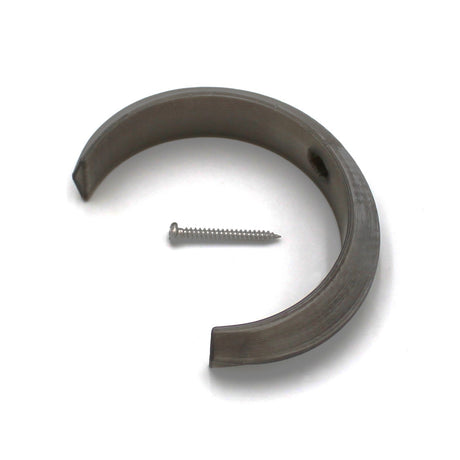 A Mounting Clip for 2.56" Round Profiles with a screw is shown on a white background.