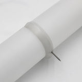 The Mounting Clip for 2.56" Round Profiles secures a cylindrical white pipe with a metal screw, all shown against a plain white background.