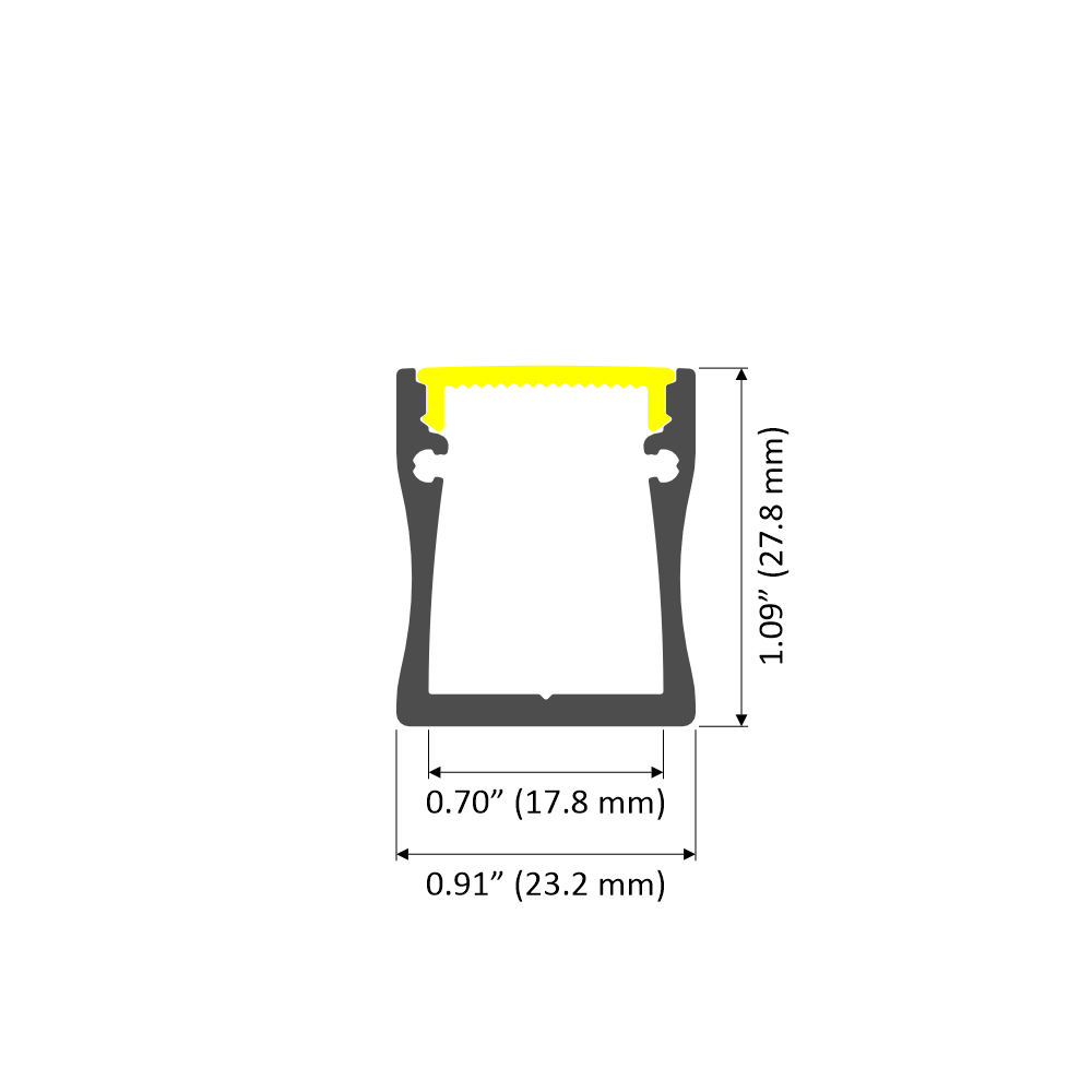 Surface Mount LED Strip Channel ~ Model SLW20 [Profile Only] - Wired4Signs USA - Buy LED lighting online