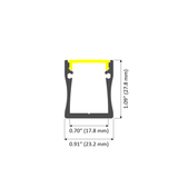 Surface Mount LED Strip Channel ~ Model SLW20 [Profile Only] - Wired4Signs USA - Buy LED lighting online