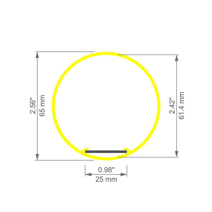 2.56" Round Acrylic LED Lighting Tube ~ Model Smokies65