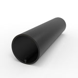 The 1.50" Round Acrylic LED Tube (Model Sierra38) is a black cylindrical lighting tube with a hollow center and small internal groove, shown on a white background.