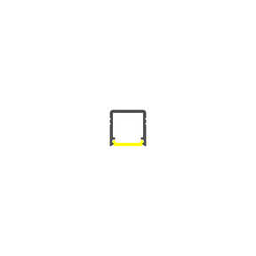 Minimalist illustration of the Miniature Surface Mount LED Channel (Model Smart10) with a yellow highlight at the bottom, evocative of minimalist lighting, centered on a plain white background.