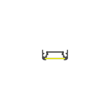 A simple black bench with curved armrests and a yellow seat cushion, centered on a white background, is subtly accented by a Surface Mount LED Strip Channel ~ Model Surface10 along the base.