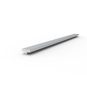 A T-Section Aluminum Bar, long and narrow with a silver finish and T-shaped cross-section, is shown on a white background.