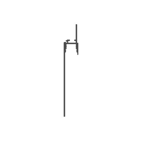 A minimalistic black line drawing of a streetlight with two lamps symbolizes the sleek design of the Mud-in Drywall Baseboard LED Channel ~ Model TL-301, highlighting linear lighting on a white background.