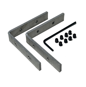 Two L Brackets for TL-401 Profile, a black hex key, and ten small black set screws are arranged on a white background.