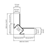 Tile Edge LED Strip Light Channel ~ Model Uni-Tile12 270Deg - Wired4Signs USA - Buy LED lighting online
