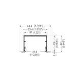 1.3” Deep-Section Recessed LED Channel ~ Model Vario30-07