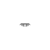 Minimalist black icon of a comb with an upside-down keyhole, set on white, evoking the sleek lines of the Flat Bar Aluminum Heatsink LED Profile ~ Model Yukon designed for efficient heat dissipation.
