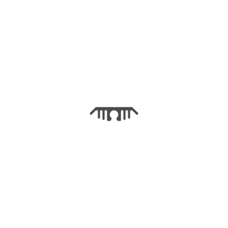 Minimalist black icon of a comb with an upside-down keyhole, set on white, evoking the sleek lines of the Flat Bar Aluminum Heatsink LED Profile ~ Model Yukon designed for efficient heat dissipation.