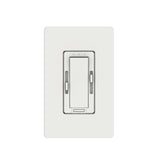 The Dual Channel 0-10V Dimmer for CCT Lights ~ Zero System is a wall-mounted dimmer switch with central sliding control, perfect for adjusting brightness of tunable-white LED strips.