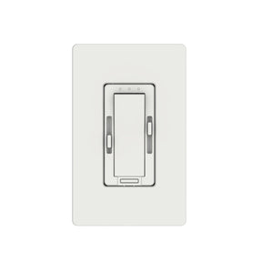 The Dual Channel 0-10V Dimmer for CCT Lights ~ Zero System is a wall-mounted dimmer switch with central sliding control, perfect for adjusting brightness of tunable-white LED strips.