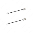 Two identical Micro-Plug Extension Cable - Male to Terminal connectors in black with white ends and metal screws are placed parallel on a white background, perfect for 24V LED lighting extension cables.