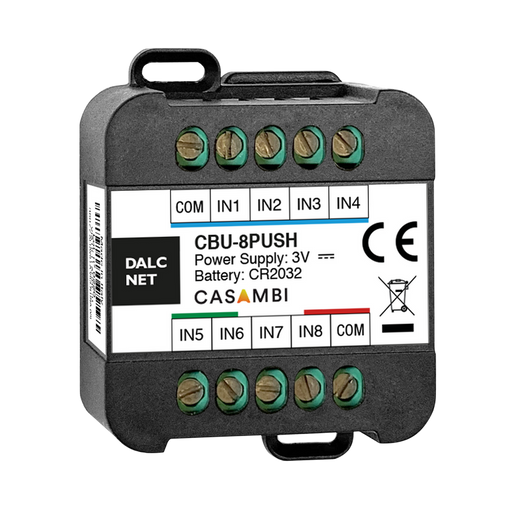 Configurable Push Button Input Module for Casambi ~ Model CBU-8PUSH | Wired4Signs USA
