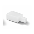 The End Cap for Neon Flex Ultra Slim Series, a white rectangular plastic cap with a cylindrical extension and IP44 Ingress Protection, is shown lying on its side against a plain white background.