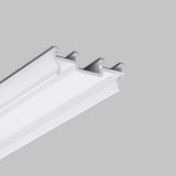 White double-track Complementary Profile ~ Model Pixel33-03 aluminum profile rail for curtains or sliding panels.