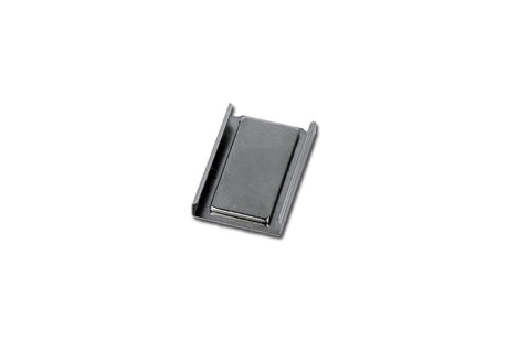 Magnetic Holders for LED Profiles: small, rectangular metal clips with raised edges designed for secure LED profile mounting, shown on a white background.