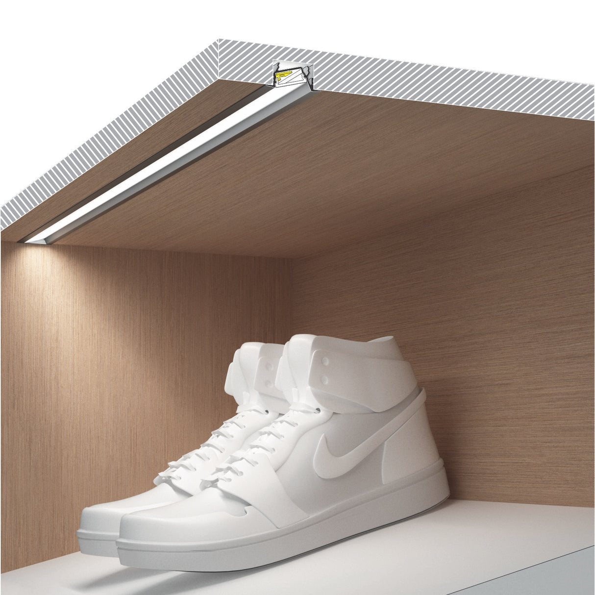 Recessed LED Channel for Angled Lighting ~ Model Diagonal14
