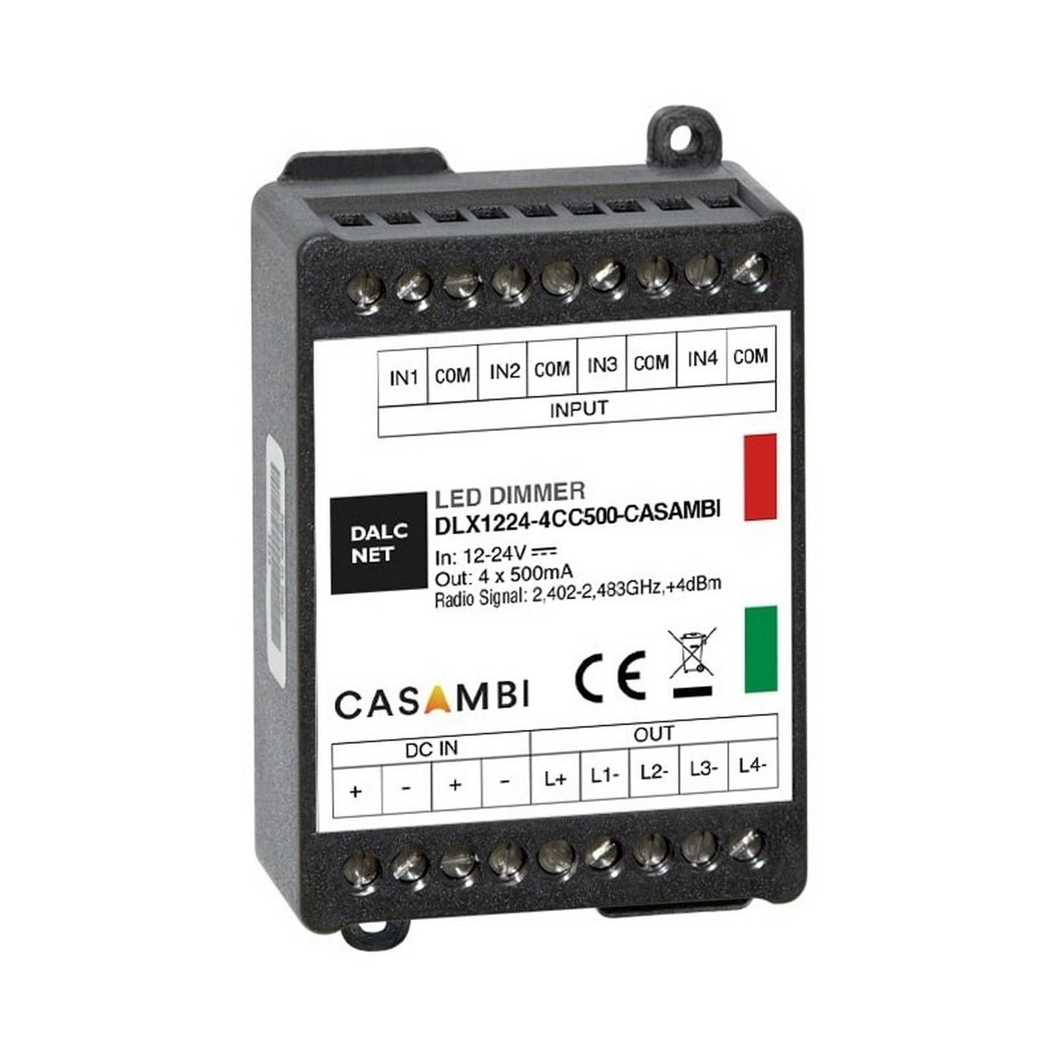 Casambi 4-Ch Constant Current LED Controller (500mA) ~ Model DLX1224-4CC500-CASAMBI