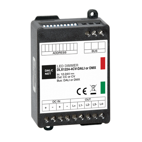 RGBW 4-Channel LED Dimmer with DALI Control ~ Model DLX1224-4CV-DALI | Wired4Signs USA