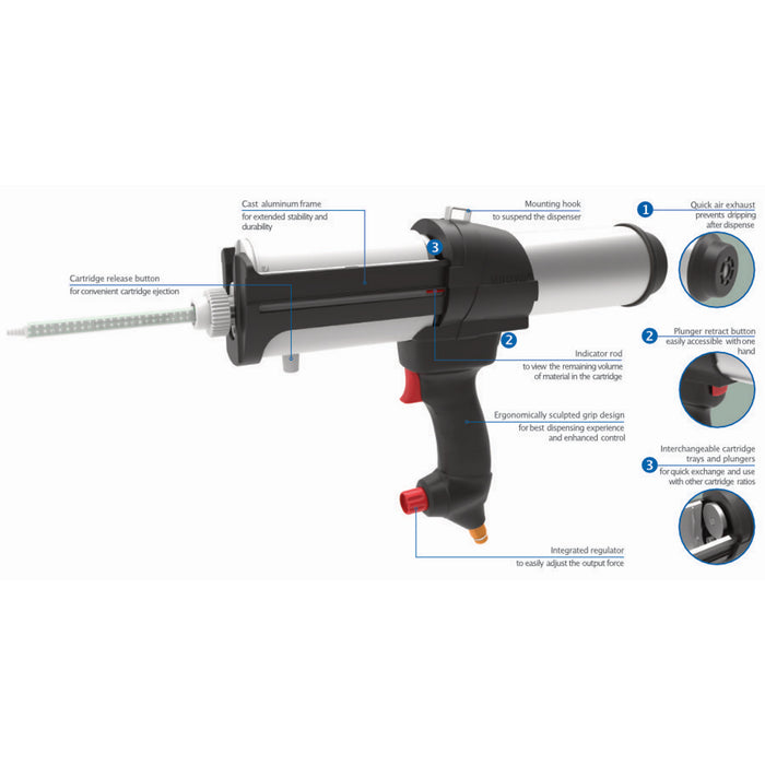 Pneumatic Cartridge Gun for Methacrylate 400ml/490ml ~ DP2X