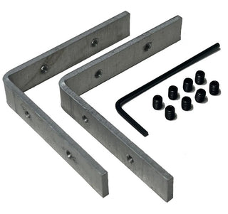 Two L Bracket for TL-539 Profile pieces, a hex key, and ten small black screws are arranged on a white background.