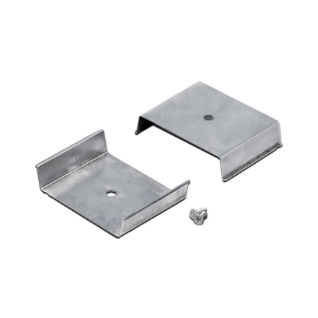 Two stainless steel U-shaped Mounting Clip U8 units and a small screw.