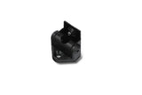 Black plastic Tilting Bracket for LED profiles, featuring an adjustable-angle central hinge and screw holes for attachment.
