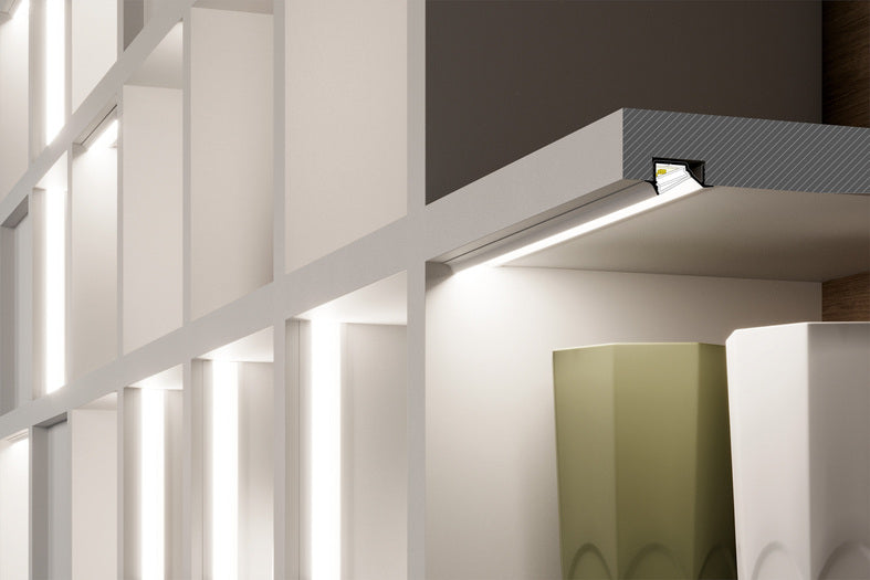 Recessed LED Channel for Angled Lighting ~ Model Diagonal10