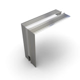 A 3D render of a modern, metallic Connector for Hide10 Profile with clean, parallel grooves, standing upright on a white background.