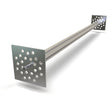 A long metal rod with square plates featuring multiple holes and a central bolt, designed for use with the LED Mounting Kit for Holston74 Profile with Hexagon Heatsink. Perfect for installations requiring depth and stability.