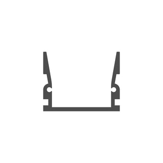 A simple black and white icon shows an aluminum bucket with two side handles, viewed from the front on a white background—ideal for use with the Complementary Mounting Profile, Model HR-MAX-T.