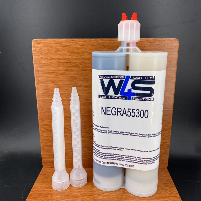 Black 2-part Methacrylate Adhesive ~ W4S 55300 (400ml 1:1 Mix) - Wired4Signs USA - Buy LED lighting online