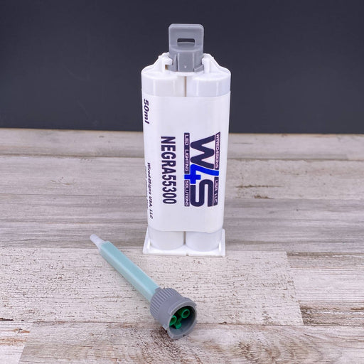 Black 2-part Methacrylate Adhesive ~ W4S 55300 (50ml 1:1 Mix B-System) - Wired4Signs USA - Buy LED lighting online