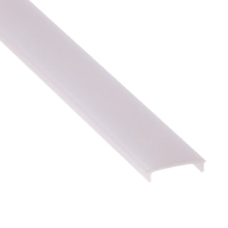A white, flat, rectangular LED Channel Cover for Montana Profile with a slightly curved polycarbonate design, shown on a white background.
