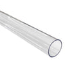 A Straight Tube for Neon 360 Series, made of transparent polycarbonate, is displayed at an angle against a white background with its open circular end in the foreground.
