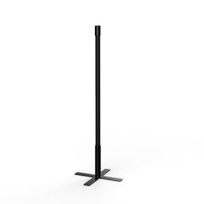 The RGBW LED Light Tube Post ~ Smokies38 Series features a black metal stand with a vertical pole and flat X-shaped base, designed to support the light, shown against a plain white background.